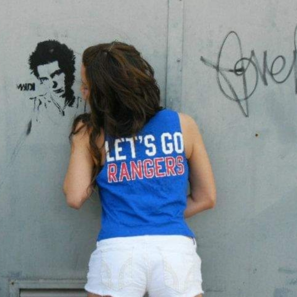 PINK Victoria's Secret XS Texas Rangers Cropped Blue Tank Top - Picture 9 of 9
